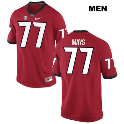 Men's Georgia Bulldogs NCAA #77 Cade Mays Nike Stitched Red Authentic College Football Jersey OWC5554OU